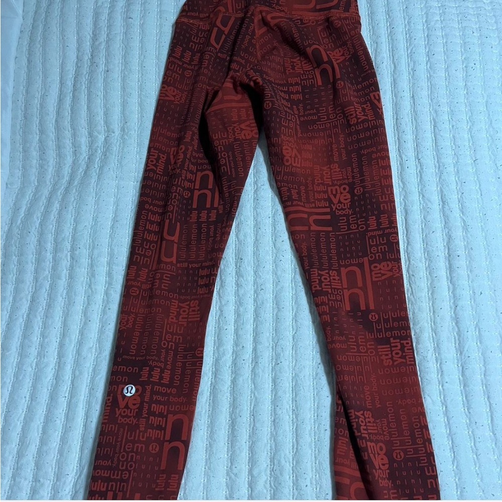 Lululemon Athletica Red Textured Leggings - Picture 3 of 3